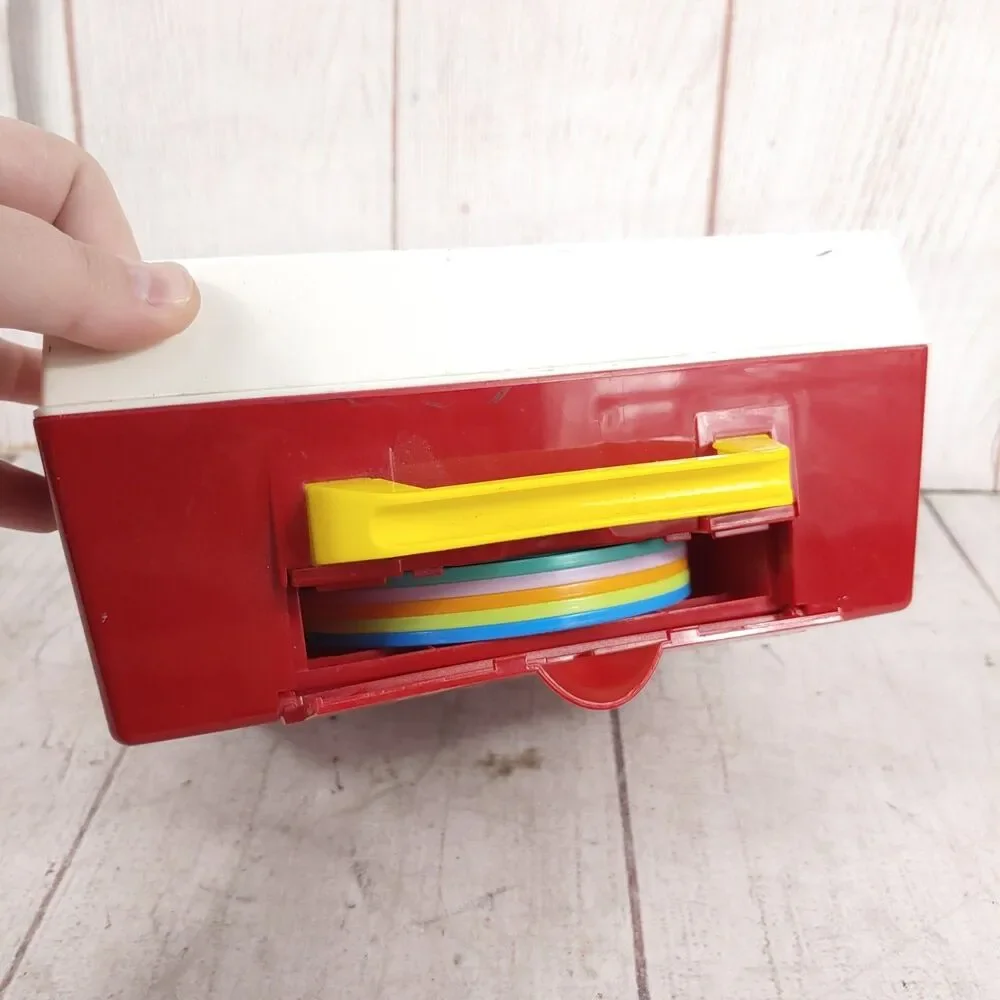 Vintage Fisher Price Music Box Record Player Classic Toy With 5 Discs USED